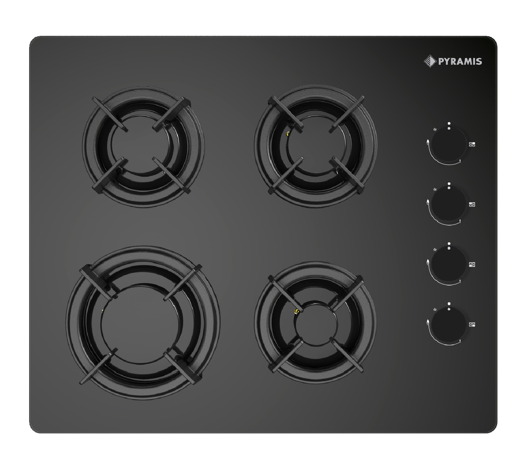 Plita gaz Pyramis 5335.02.01 Black Glass