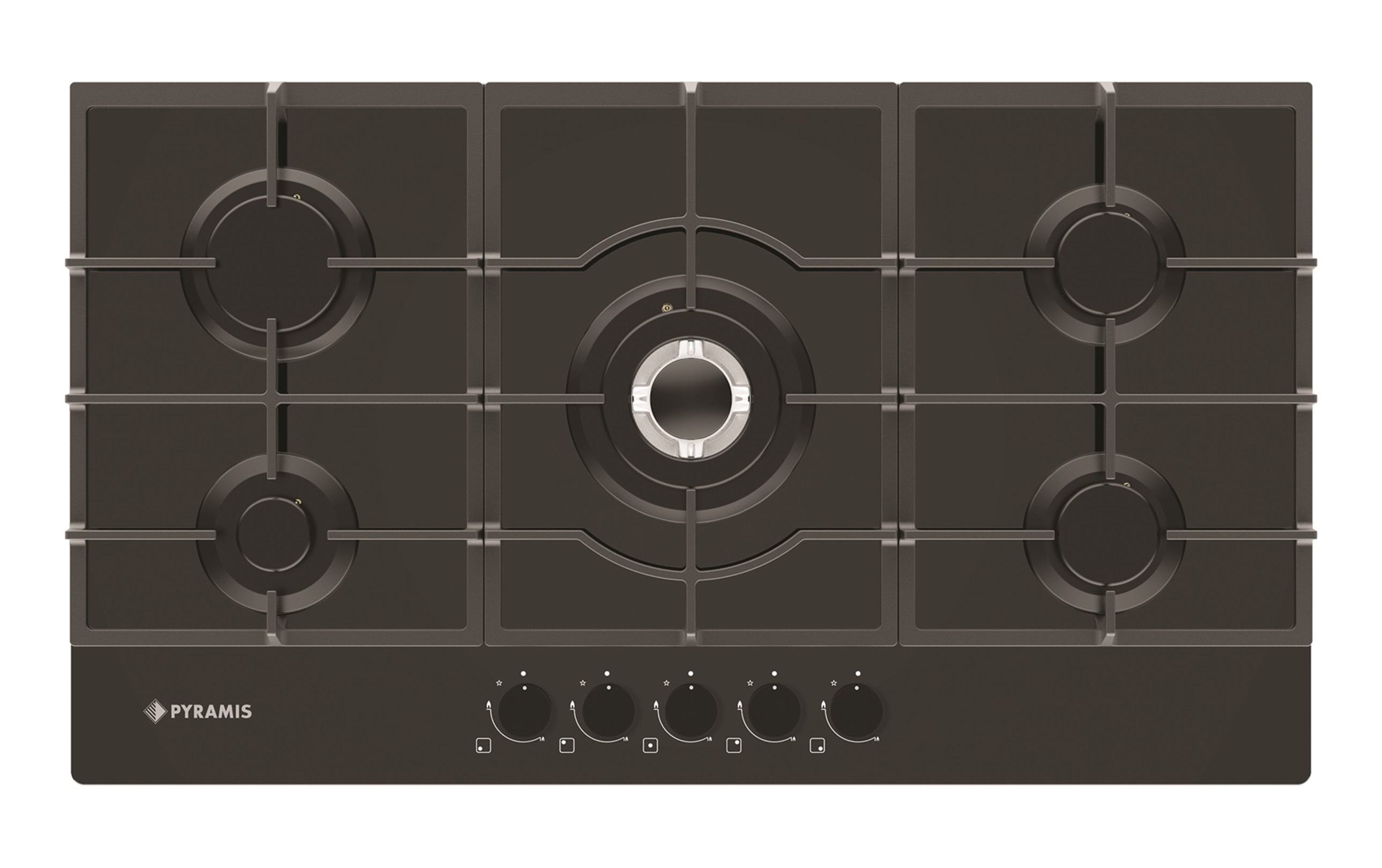 Plita gaz Pyramis 5.90 Wok Black Glass