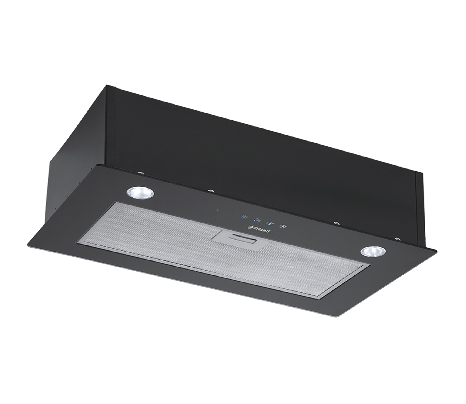 Hota total incorporabila Pyramis 72cm Full Black Glass