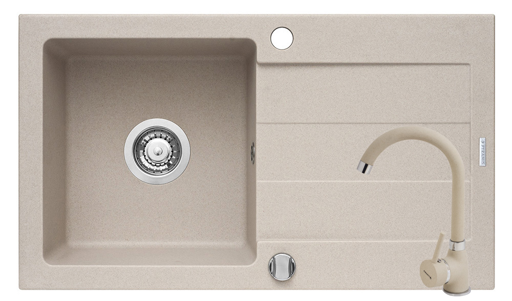 Set chiuveta granit Sparta 1B 1D & Baterie Bello - BEIGE